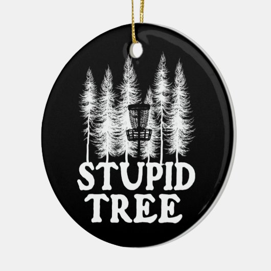 Stupid Tree Funny Disk Golf Player Flatdisk Keramik Ornament (Links)