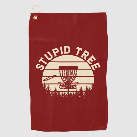 Stupid Tree Funny Disk Golf Sports Golfhandtuch (Vorderseite)