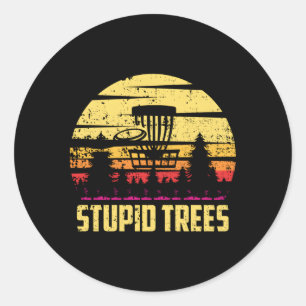 Stupid Trees Disc Golf Frisbee Golf Spaß Runder Aufkleber