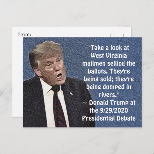 Stupid Trump Quotes Mailmen Verkaufen von Ballots Postkarte (Vorne/Hinten)