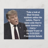 Stupid Trump Quotes Mailmen Verkaufen von Ballots Postkarte (Vorderseite)