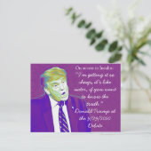 Stupid Trump zitiert Insulin-Bemerkungen aus der D Postkarte (Stehend Vorderseite)