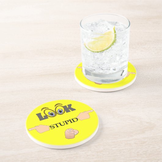 Stupid-Untersetzer aussehen Sandstein Untersetzer (Seite)