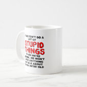 Stupid Young Things Funny Mug Kaffeetasse (Vorderseite Links)