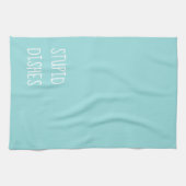 Stupiden Geschirr Funny Sarcastic Spaß Türkis Blau Geschirrtuch (Horizontal)