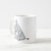 stur sitzender Nashorn Kaffeetasse (Vorderseite Links)