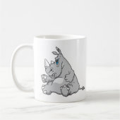 stur sitzender Nashorn Kaffeetasse (Links)
