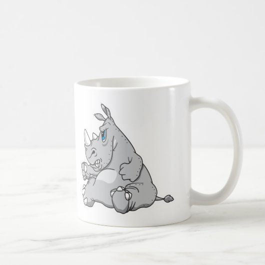 stur sitzender Nashorn Kaffeetasse (Rechts)