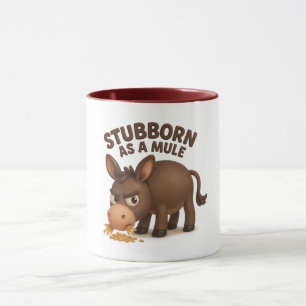 Stur wie ein Esel lustiger Cartoon-Esel Tasse