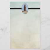 Sturdy Lighthouse an einer Felsküste im Winter Briefpapier (Vorderseite)