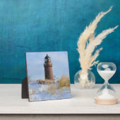 Sturdy Lighthouse an einer Felsküste im Winter Fotoplatte (InSitu)