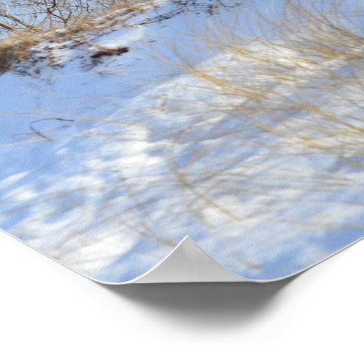 Sturdy Lighthouse an einer Felsküste im Winter Poster (Ecke)