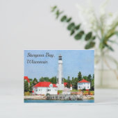 Sturgeon Bay Lighthouse, Door Landkreis, Wisconsin Postkarte (Stehend Vorderseite)