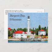 Sturgeon Bay Lighthouse, Door Landkreis, Wisconsin Postkarte (Vorne/Hinten)