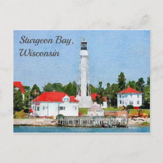 Sturgeon Bay Lighthouse, Door Landkreis, Wisconsin Postkarte