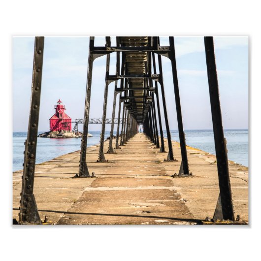 Sturgeon Bay Lighthouse Pierhead Print Fotodruck (Vorne)