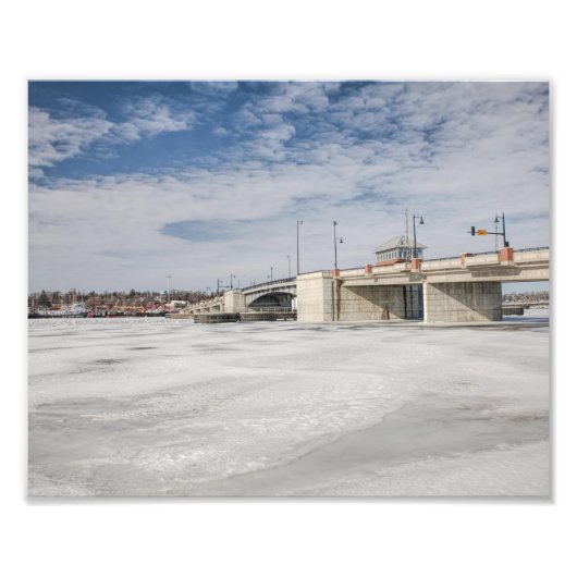 Sturgeon Bay, WI Bridge im Winter Fotodruck (Vorne)