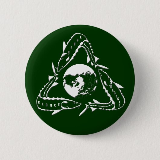 Sturgeon Button - Gerecycelt - weiß (Vorderseite)