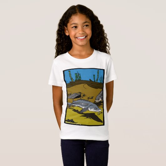 STURGEON COLORING PAGE & SCUTES - girls t-shirt (Vorne ganz)