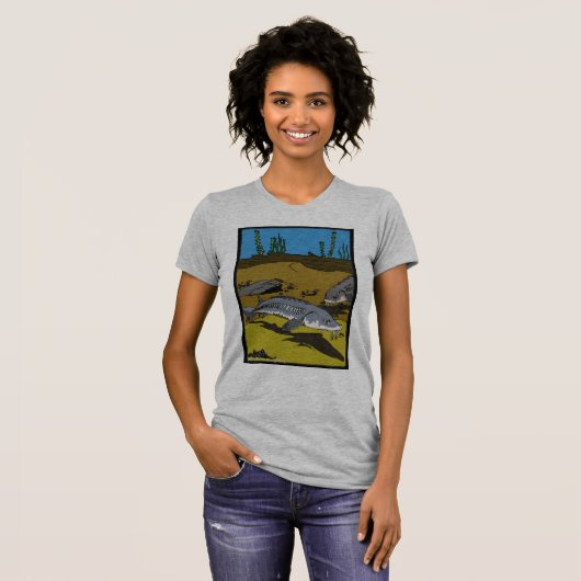 STURGEON COLORING PAGE & SCUTES - womens t-shirt (Vorne ganz)