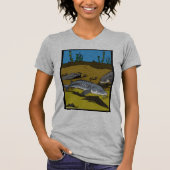 STURGEON COLORING PAGE & SCUTES - womens t-shirt (Vorderseite)