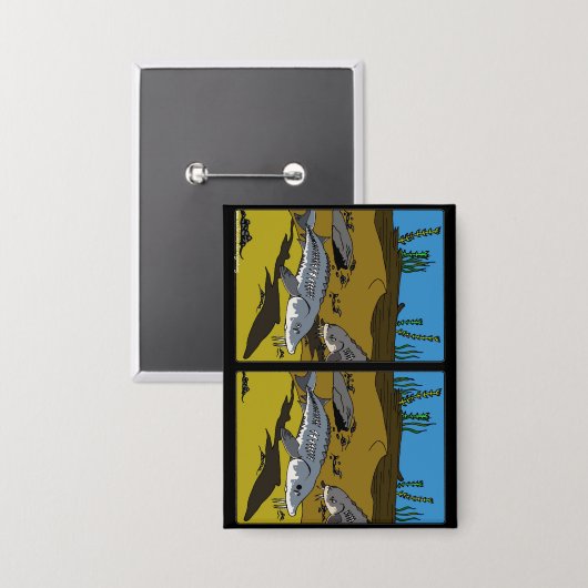 STURGEON COLORING PAGE SPOT DIF - button (Vorderseite/Rückseite)