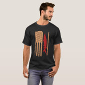 Sturgeon Fish Retro Usa Flag T-Shirt (Vorne ganz)