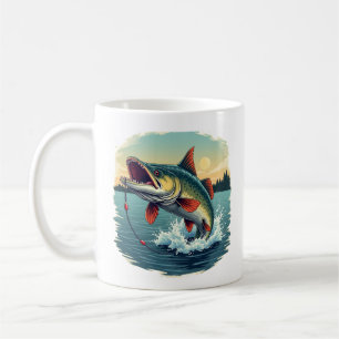 Sturgeon Fishing Jump Graphic Coffee Tasse