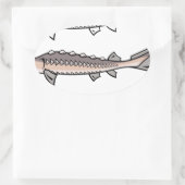 Sturgeon Ovaler Aufkleber (Tasche)