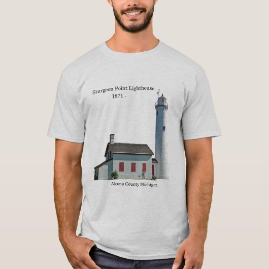 Sturgeon Point Lighthouse Ausschnitt-Shirt T-Shirt (Vorderseite)