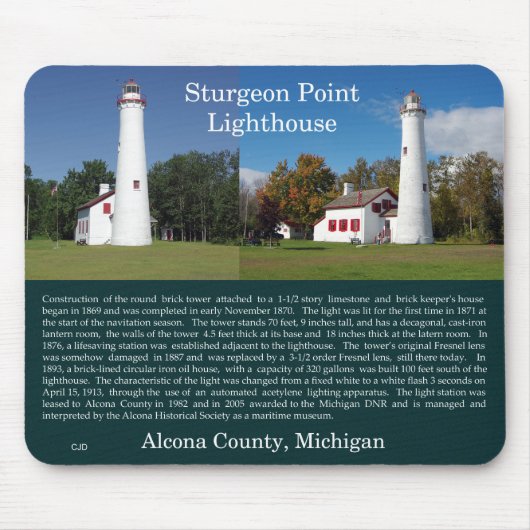 Sturgeon Point Lighthouse History Mousepad (Vorne)