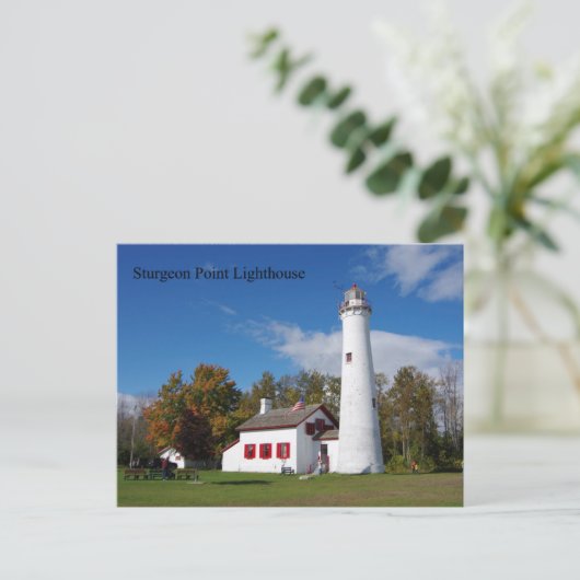 Sturgeon Point Lighthouse Postkarte (Stehend Vorderseite)
