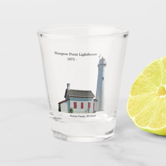 Sturgeon Point Lighthouse-Schiebeglas Schnapsglas (Vorderseite)