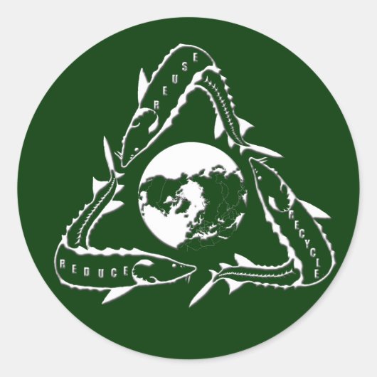 Sturgeon Sticker - Gerecycelt weiß (Vorderseite)