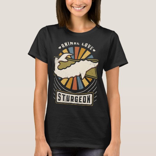 Sturgeon Vintages Retro-Tier T-Shirt (Vorderseite)