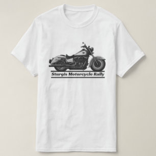 Sturgis Motorrad Kundgebung Vintag Schwarz-Weiß T-Shirt