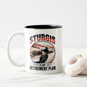 Sturgis SD Motorradfahrer-Rentplan Zweifarbige Tasse