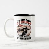 Sturgis SD Motorradfahrer-Rentplan Zweifarbige Tasse (Links)