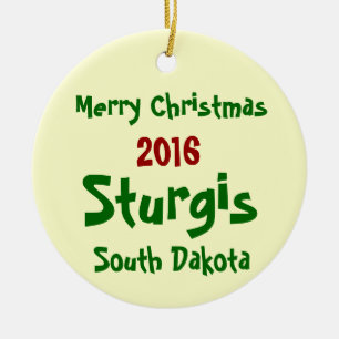 Sturgis South Dakota FROHE WEIHNACHT-VERZIERUNG Keramikornament