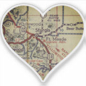 Sturgis Vintag Map Aufkleber (Vorderseite)
