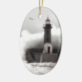 Sturm am Leuchtturm Keramikornament (Links)