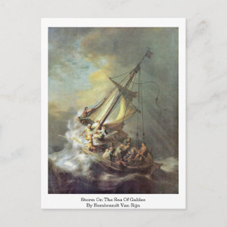 Sturm am Meer von Galiläa durch Rembrandt Van Rijn Postkarte