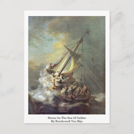 Sturm am Meer von Galiläa durch Rembrandt Van Rijn Postkarte (Vorderseite)