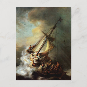 Sturm am Meer von Galiläa Postkarte