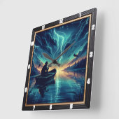 Sturm am See Quadratische Wanduhr (Winkel)