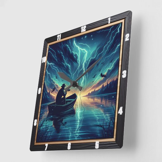 Sturm am See Quadratische Wanduhr (Winkel)