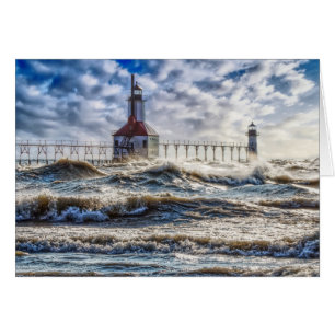 Sturm am St Joseph Lighthouse Blank Notecard