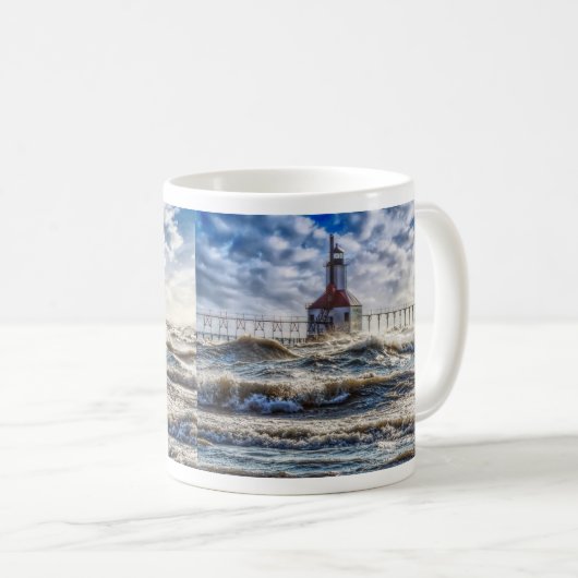Sturm am St Joseph Lighthouse Kaffeetasse (VorderseiteRechts)