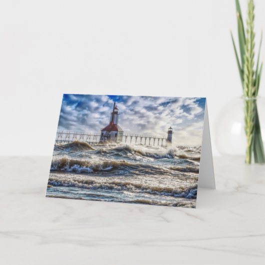 Sturm am St Joseph Lighthouse Karte (Vorderseite)