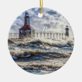 Sturm am St Joseph Lighthouse Keramik Ornament (Vorne)
